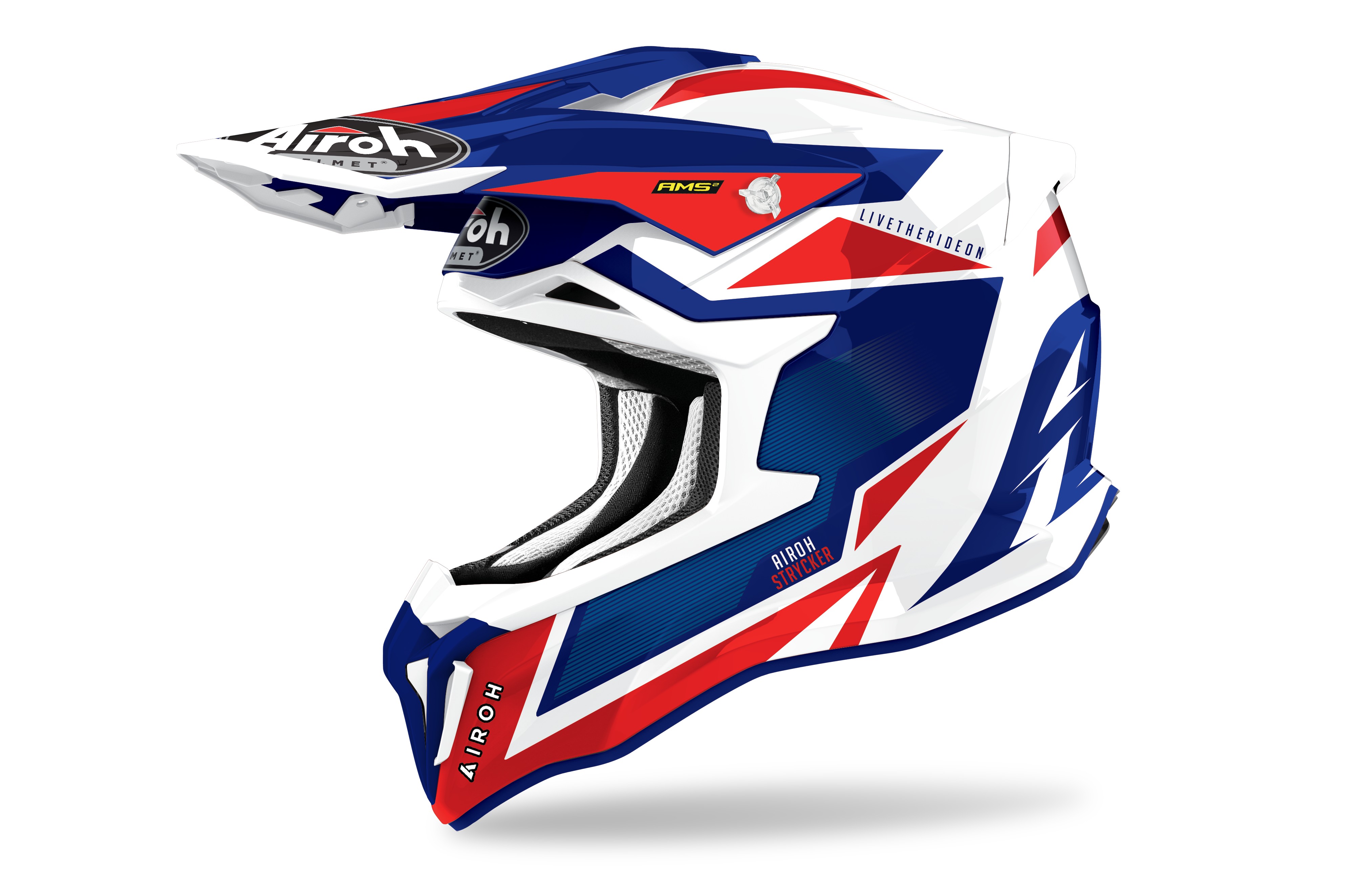 Stka55S - Off Road, Cross, Airoh Strykker Axe Blue/Red Gloss